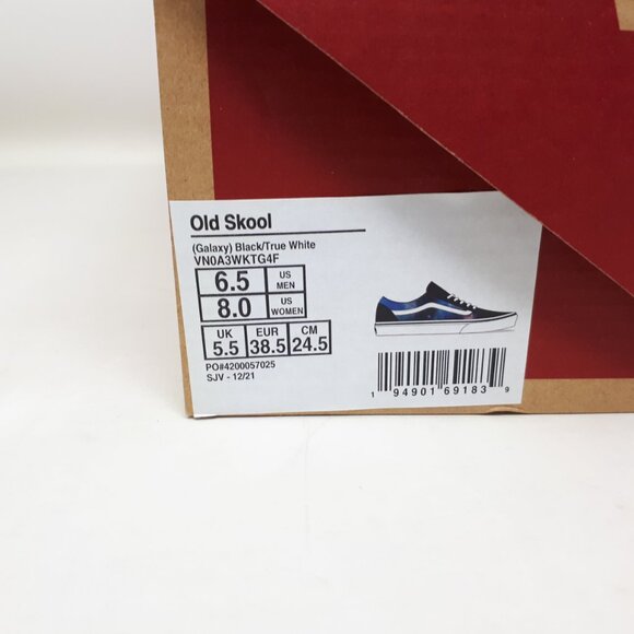 Vans Old Skool Galaxy Black White Skate Authentic Shoe Sneaker Womens Size 8 US - Picture 10 of 12
